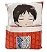 WENJZJ Attaque Anime sur Titan Eren Jäger Figure Cosplay Peluche Peluche Jouet Jolie Poupée Soft Poupée Sofa Décor Collection Collection Peluche Enfants Cadeau 33 * 24cm- Eren Jäger-A