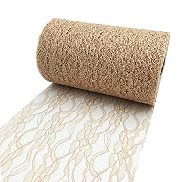PsmGoods® Camino de mesa de encaje vintage para mesa de mesa, mesa de mesa, faja, lazo de encaje, tutú, material para boda, festival, evento, silla, decoración de mesa, 15 cm x 22 m (arena) Cover