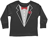 Threadrock Little Boys' Tuxedo Toddler L/S T-Shirt 2T Black