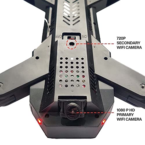 Image of Garuda 1080 Black Wifi Hd 1080P + 720 P Fpv Dual Camera, Box Version, Position Locking Drone (Garuda Black Drone)