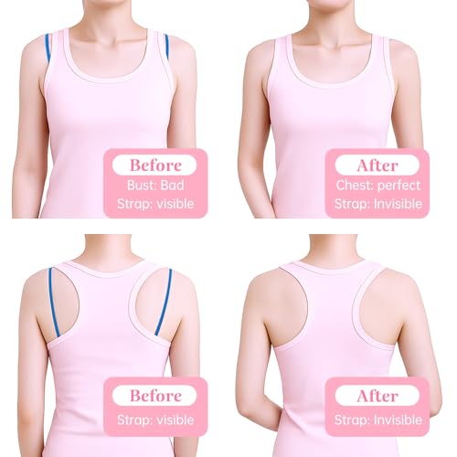 Bra Strap Holders for Slipping Bra-Strap Clips Elastic Bra-Strap Holder Adjustable Keep Bra Straps In Place (Skin Color