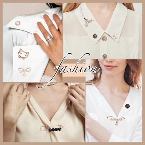 Gold Pearl Safety Pin Charms Set - 80pcs Bling Jewelry Accessories - Image 5