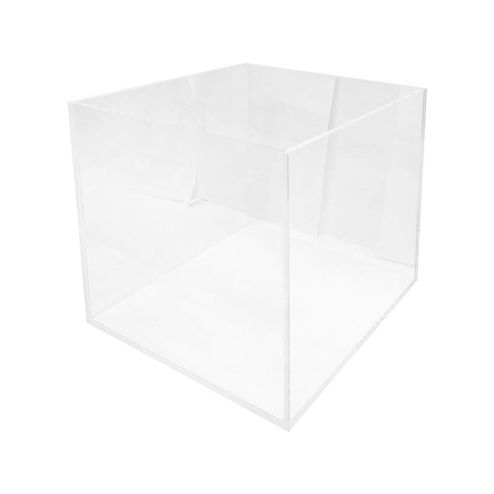 5 Sided Lucite Acrylic Cube Bin Display 10''L x 10''W x 10''H