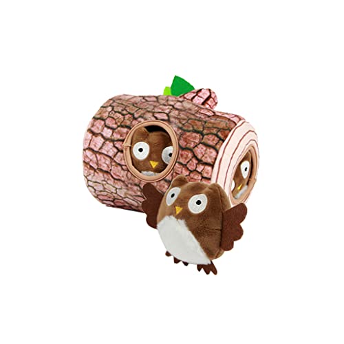 IFOYO Jouet couineur pour chien, durable en forme d'ours en peluche pour chien, animaux domestiques, Halloween, Noël, souche marron Cover