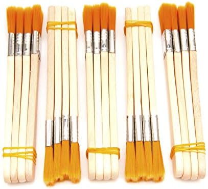 20PCS 11mm Wide Paint Brush Wool Wood Brush Dust Yellow Brush Gloss Paint Brush Keyboard Cleaning Brush Small Brush for Paint, Cleaning, Glue and Home DIY