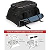 KEMIMOTO Expandable 20-25L Motorcycle Travel Luggage Rack Bag Tour Pack Trunk Bag Soft Collapsible with Bar Straps Compatible with Road King Street Glide Road Glide Black