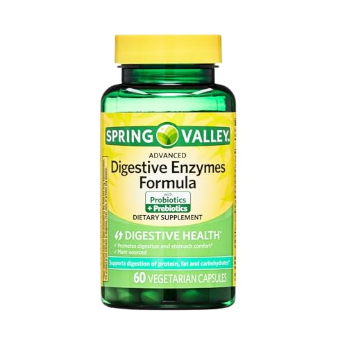 Digestive Enzymes – 60 Vegetarian Capsules, Enzimas Digestivas with Probiotics and Prebiotics, Enzymes for Digestion, Daily Digestive Health Supplement (Pack of 1)