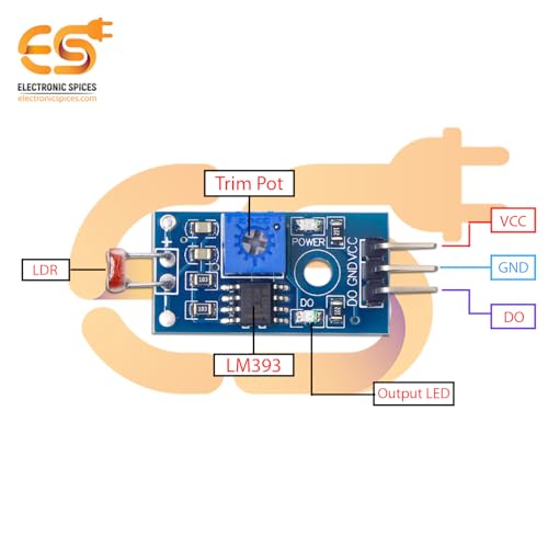 Image of Electronic Spices LM393 Photosensitive light dependent resistor LDR sensor modul (2)