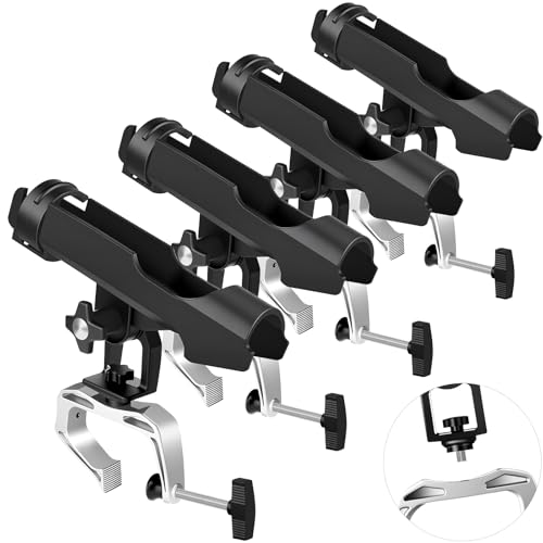 Fishing Boat Rods Holder with Large Clamp Opening 360 Degree Adjustable Rod Holders for Fishing...