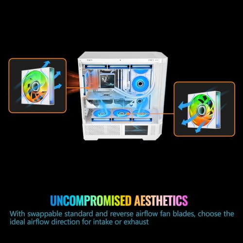 Image of Thermaltake SWAFAN 120 EX INFINITY ARGB; Infinity Mirror Hub & Frame; 120mm x 28mm; 500~2000 RPM; MagForce 2.0; Swappable Blades; 5V 3-Pin Motherboard Sync; Screw Covers; 3-Pack;White;CL-F254-PL12SW-A