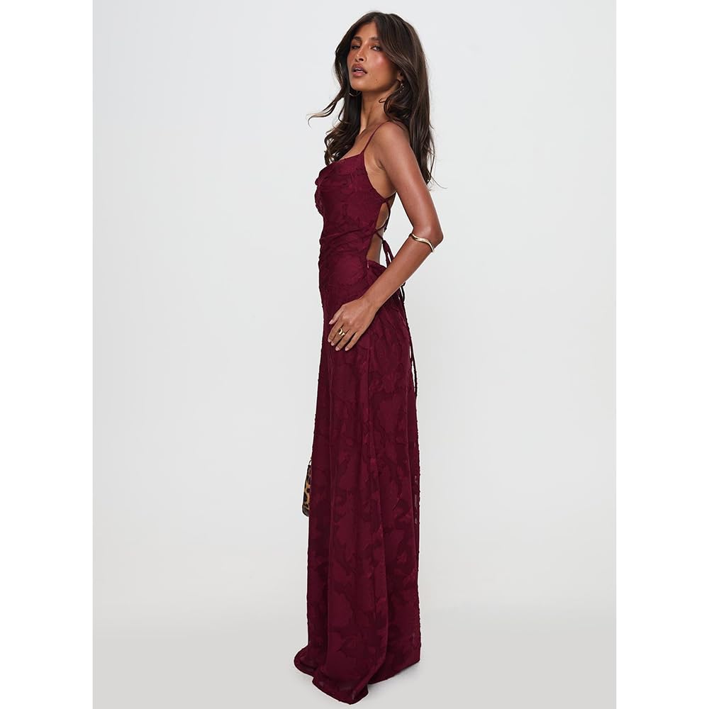 Vestido Largo Verano Mujer Vestido Lencero Sexy Sin Espalda Estampado Encaje, Elegante Vestidos Plisado Maxi Sin Mangas Cuello Halter Vestidos Playa Cóctel Bohemio Fluido Corte A