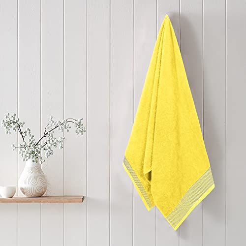Belizzi Home Ultra Soft 2 Pack Oversized Bath Towel Set 28X55 Inches, 100% Cotton Large Bath Towels, Ultra Absorbant Compact Quickdry & Lightweight Towel, Ideal For Gym Travel Camp Pool - Yellow #TOP3