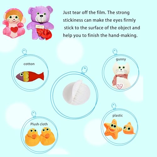 upins 300pcs wiggle googly eyes self adhesive glowing in dark luminous googly eyes craft sticker sparkle colored googly eyes for halloween diy decoration 10 15 20 25 mm