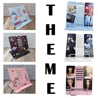 Gharpeparty Book Stand, Adjustable Reading Stand with Metal Support, Mix Theme & Colors 1