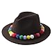 Produktbild Man&Y Mode Frauen 100% Wolle Winter Filz Fedora Hut Mit Niedlichen Bunten Glühbirne Laday Chapeau Panama Hüte Mädchen Jazz Trilby Gangster Cap (Farbe : 7, Größe : 57-58CM)