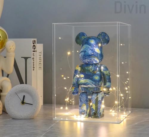 Image of Divin Acrylic Display for Organizing Collectibles Clear Box Display Action Figures Home Storage (White+Clear, 15X15X20Cm: 6X6X8 inch)
