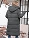 Jyanl Womens Winter Coats Long Puffer Jacket Coat Down Thicken Warm Quilted Jacket Puffy Padded Full Zip Hoodie Coat Side Zipper Hood Outerwear