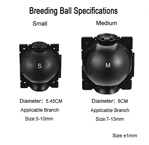 Woodguilin Plant Rooting Box Plant Grafting Rooting Ball, High Pressure Grafting Propagation Ball Plant Cloning Ball, Reusable Plant Rooting Device, Asexual Reproduction，Plastic-Black (10 Pces Small) #TOP3