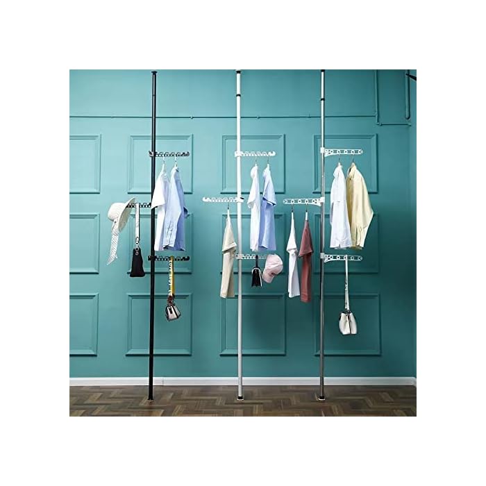 Buy 6Tier Portable Indoor Garment Coat Drying Rack Free Standing Clothes Storage Hanger