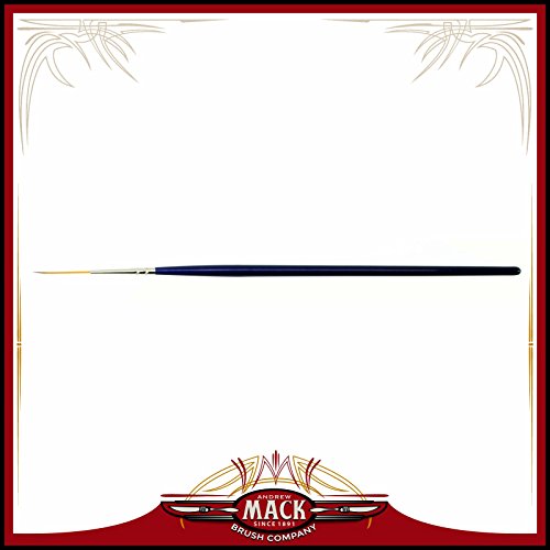 Andrew Mack The Virus Scrolling Script Pinstriping Brush Size 0 Series 444 With Specially Blended Golden Taklon, 7/8" Length Out #TOP20