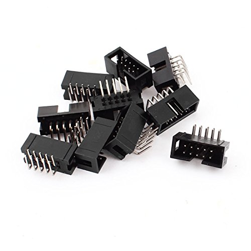 uxcell 10pcs 90 Degree 10 Pin 2.54mm Male JTAG Socket miniatura 1