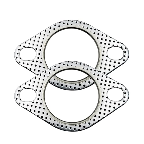Image of 2-Pack Flat Exhaust Donut Muffler Gasket Durable Flange Seal Ring, 2-Bolt Automotive Replacement Parts (2inches)