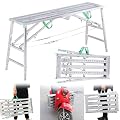Scaffolding Multipurpose Scaffolding Equipment Adjustable Height Work Platform Portable Folding Scaffold Tower Ladder Stool Work Bench for Renovation Washing Vehicles Cleaning DIY 180cm(160cm)