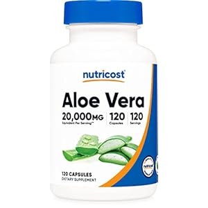 Nutricost Aloe Vera 20,000mg, 120 Capsules – Gluten Free, Non-GMO, Vegetarian Friendly (100mg of 200:1 Extract)