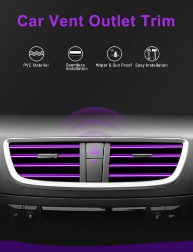 Image of Car Auto Air Conditioner Vent Outlet Trim Strip, DIY Decoration Chrome PVC Car Interior Moulding Trim Strip Line for All Straight Air Vent Outlet (Red) (10 Pieces)