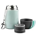 Noxtioanip Termos per Alimenti 650ml, Alimenti, Contenitore Termico con Cucchiaio Pieghevole, Portavivande Termico Acciaio Inossidabile, Isotermico Sottovuoto per Cibi Caldi e Freddi