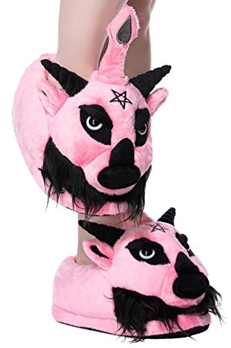 Killstar Dark Lord Satanic Baphomet Goat Goth Punk Bubblegum Slippers KSRA0037782