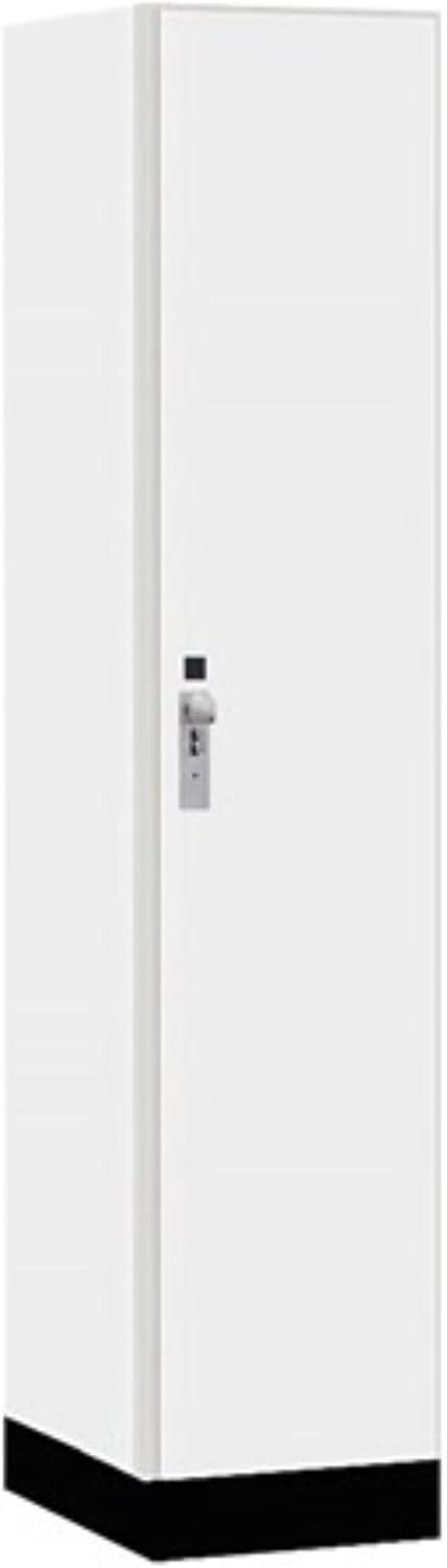 Salsbury 15" Wide Premier Wood Locker-Single Tier-1 Wide-6 Feet High-21 Deep-Arctic White-Silver Hasps