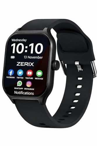 Image of ZERIX Premium Smartwatch - 2.01 inch Full Touch Display, Custom Wallpapers, Advanced Fitness & Health Tracker, Heart Rate & Blood Pressure Monitor, Sleep & Step Tracking, Android & iOS, Black