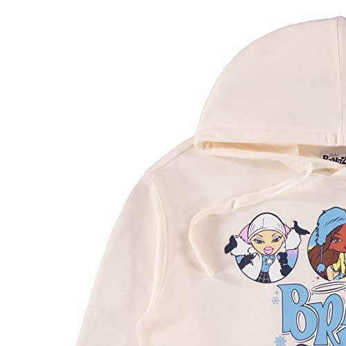 Bratz Ladies Dolls Hoodie Sweatshirt - Yasmin, Cloe, Jade, And Sasha 1990'S Vintage Throwback Hoodie Sweatshirt (Ivory, Large) #TOP2