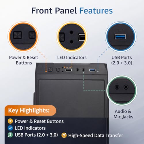 Image of NXTGN Premium Tower Desktop PC | Core i7-6700 3.40GHz | 16GB DDR4 RAM | 512GB M.2 NVMe SSD | Windows 11 Pro & MS Office 2021 | Dual-Band 5G WiFi + Bluetooth | 2 RGB Fans | 2-Year On-Site Warranty