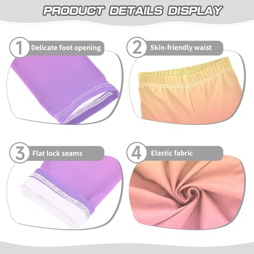 GAIGEO White Polka Dots Navy Blue Girls Leggings, Dance Pants for Toddlers, Comfortable Fabric, Girls Workout Clothes 4T3