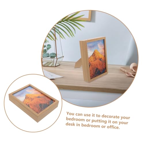 Marco de madera beige compartimento secreto caja de almacenamiento para joyas 4