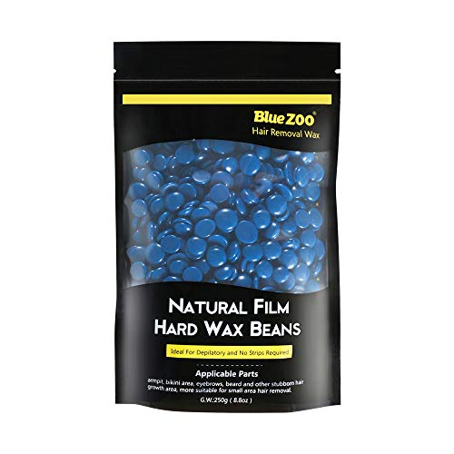 Bluezoo Chamomile Stripless Professional Hot Film Hair Removal Hard Wax Beans for Depilatory on All kinds of Skin Types,250g/Bag