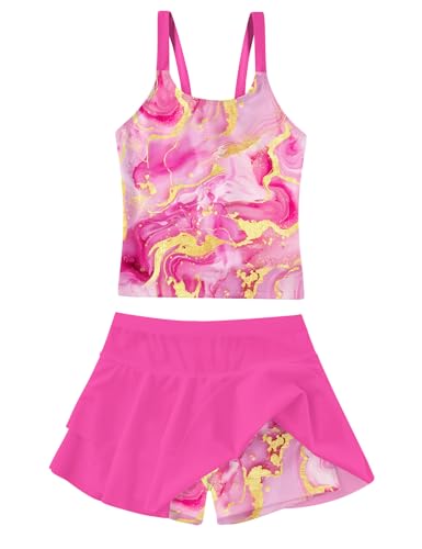 Image of ALISISTER Girls Tankini Swimsuit Two Piece Bathing Suits Summer Beach Swimwear with Shorts for 7-12 Years