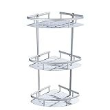 BESTOMZ Eckregal Bad, 3 Etagen Kein Rost Aluminium Duschregal mit 3 Haken