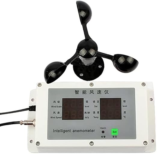 Amazon.co.jp: LeTkingok タワークレーン 風速計 工事現場 工事現場の天気 風向 気温 船の揺れ 10M信号線付(B ...