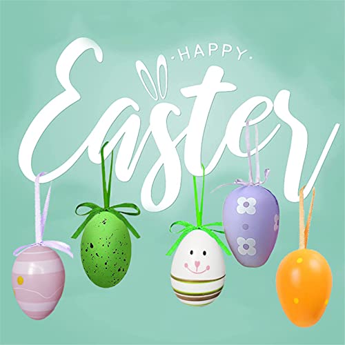 Easter Tree Decorations - 24 Pcs Colorful Christmas Egg Ornaments With Bow, Plastic Eggs Decor For Tree, Kids School Home Office Party Supplies Gifts #TOP2