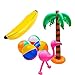Produktbild 7PCS Aufblasbar Spielzeug Set, Aufblasbar Palme Baum Flamingos Spielzeuge Wasserball, Badeball & Schwimmball, Aufblasbare Banane Rosa Aufblasbare Flamingos für Luau Party Dekor Strand Deko