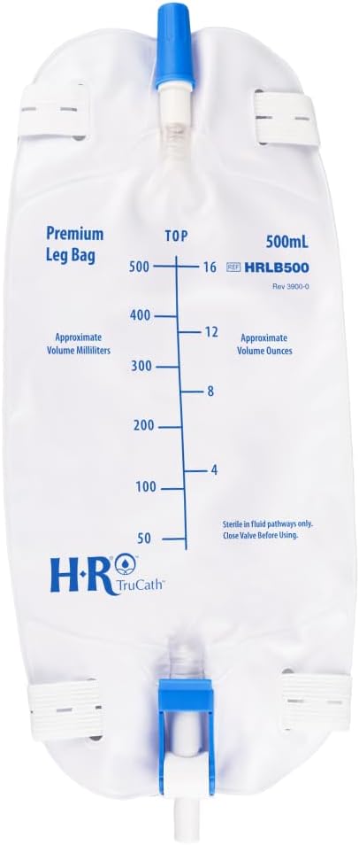 Bolsa de pierna trasera flocada premium con válvula abatible y tubo de extensión (16.9 fl oz, paquete de 3)