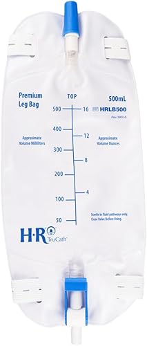 Bolsa de pierna trasera flocada premium con válvula abatible y tubo de extensión (16.9 fl oz, paquete de 3)