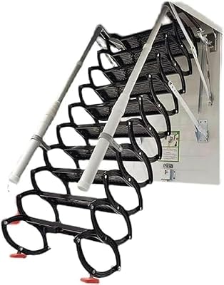 Alloy Attic Access Ladder Concertina Loft Ladder Pull Down Attic Ladder Invisible Folding Ladder with Telescoping Ladder Attic Stairs Telescoping Ladder (80x120cm/31.5x47in)