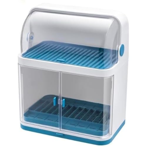 MsiDtsoy 食器収納 食器棚 水切りラック カップ収納 キッチン用品収納 乾燥ケース 保存 防汚 抗菌 掃除が簡単 多機能 防塵 キッチンツール (二重層)