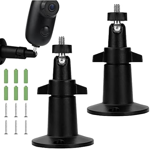 2 Pack Security Camera Wall Mount 360°Adjustable Indoor/Outdoor CCTV Camera Bracket for Arlo Light, Arlo Pro, Arlo, Arlo Go POV Camcorders - Black Cover
