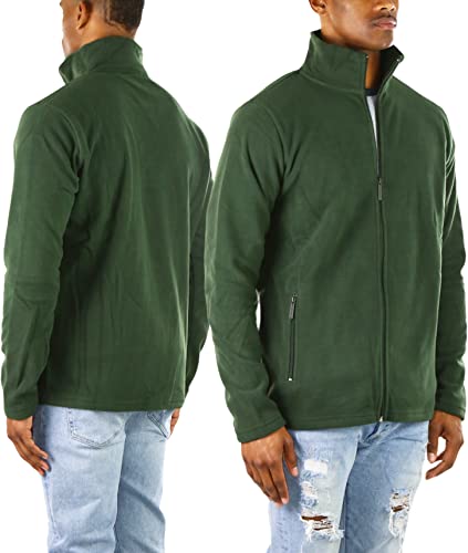 Image of ToBeInStyle Men's Zip Up Long Sleeve High Collar Polar Fleece Jacket