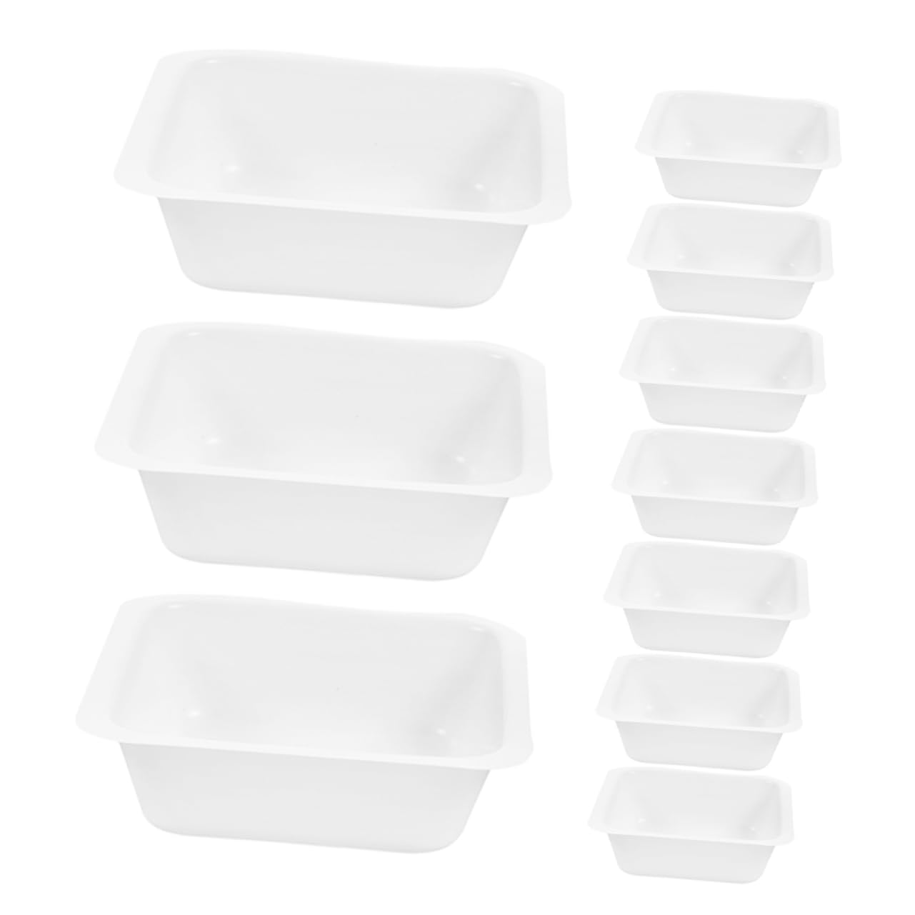 Unomor 10pcs Weighing Pan Weighing Dishes Mini Scale Trays Weighing Can Food Scale Container Weigh Boats Portable Plate Weigher Weighing Scales for Labs Weighing Boats Plastic White